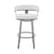Armen Living Cohen 26" Counter Height Swivel Bar Stool in Silver Finish with White Faux Leather 721535761982 - alternate 9